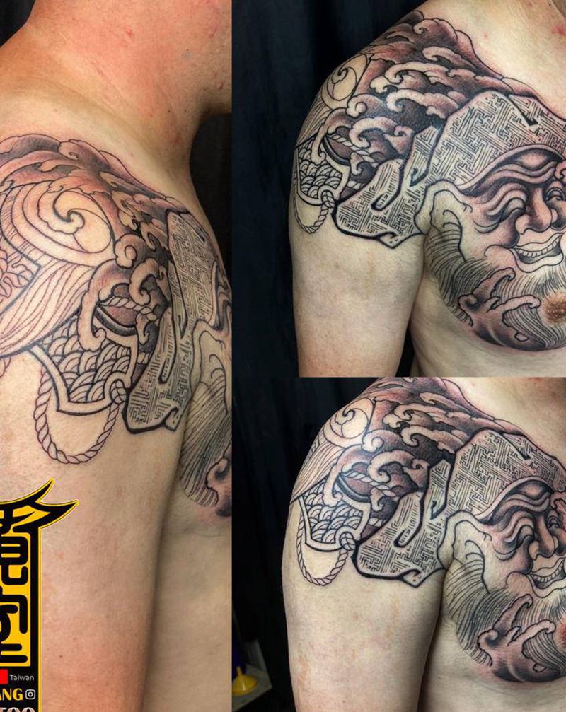 《黃室紋身》原皇室精雕紋身纹身图片_胸部纹身图案