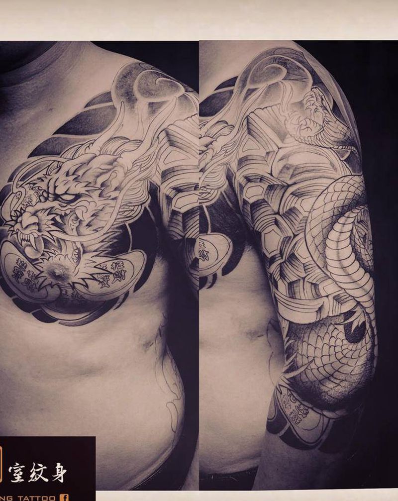 《黃室紋身》原皇室精雕紋身纹身图片_胸部手臂纹身图案