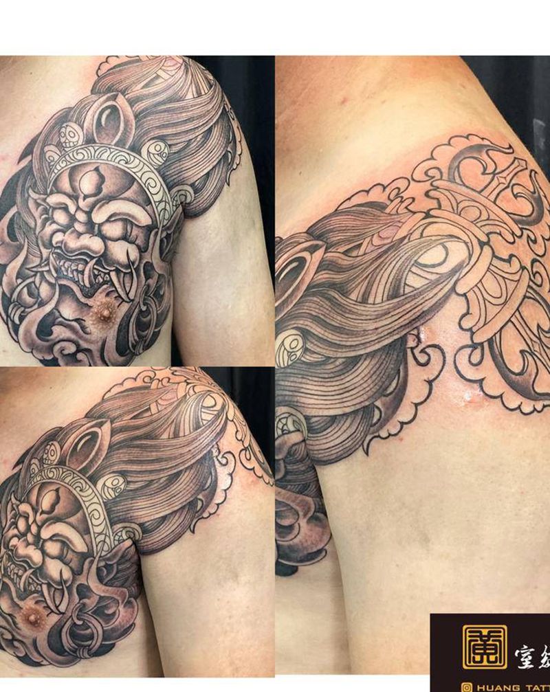 《黃室紋身》原皇室精雕紋身纹身图片_胸部纹身图案