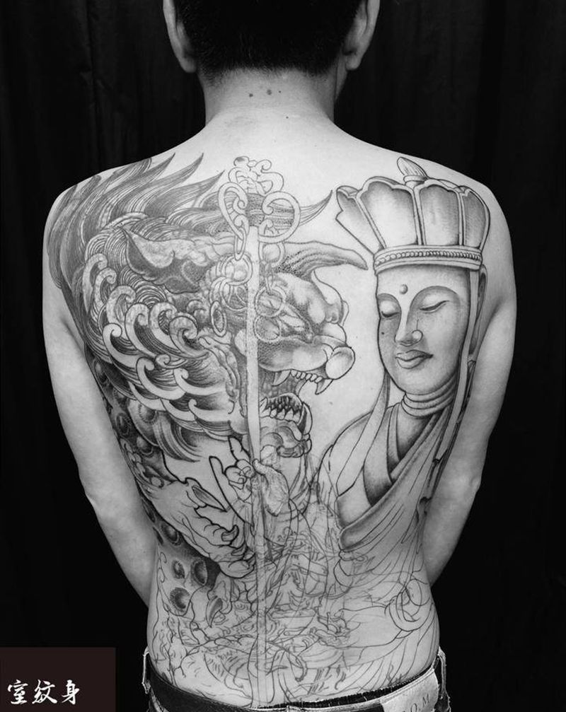 《黃室紋身》原皇室精雕紋身纹身图片_背部纹身图案