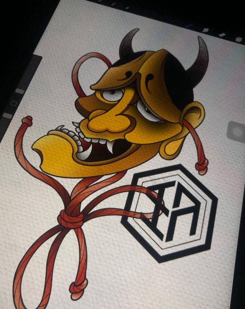 原创般若纹身图片_手臂腿部新传统New School般若纹身图案