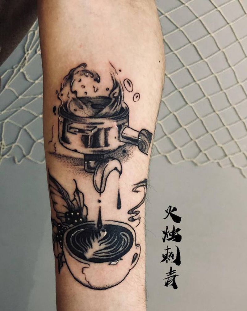 卡布奇诺纹身图片_手臂纹身图案