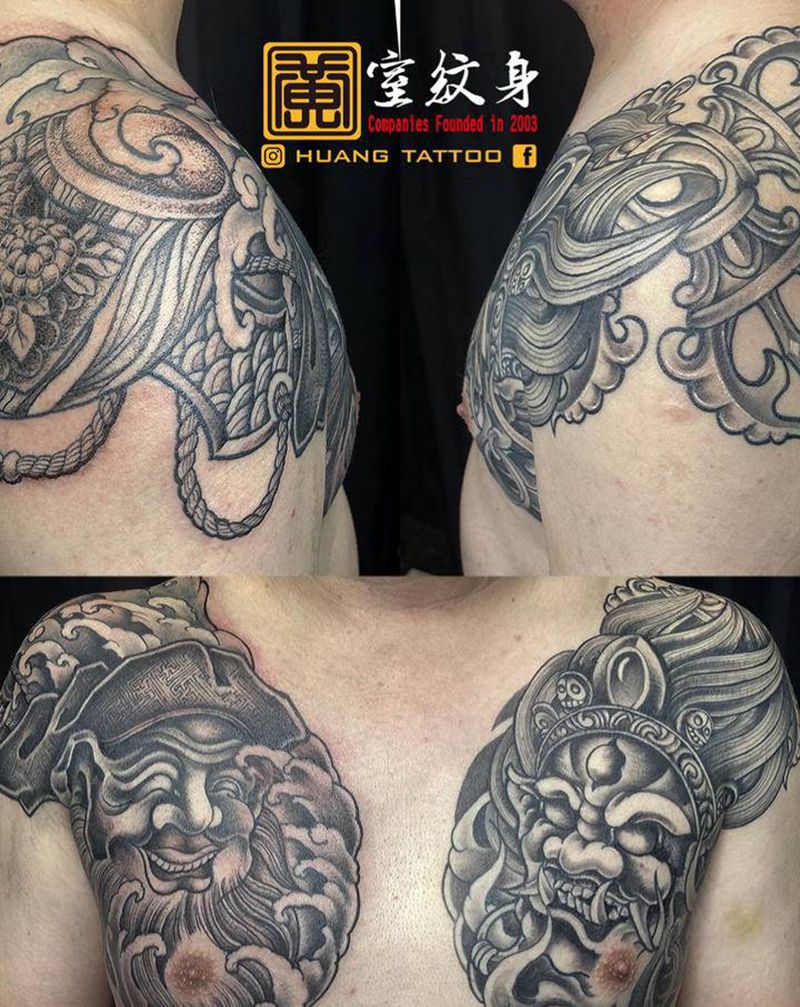 《黃室紋身》原皇室精雕紋身纹身图片_胸部纹身图案