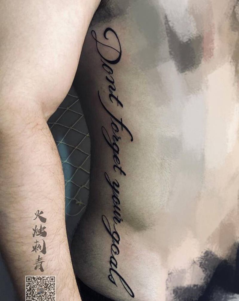 英文纹身图片_腰部纹身图案