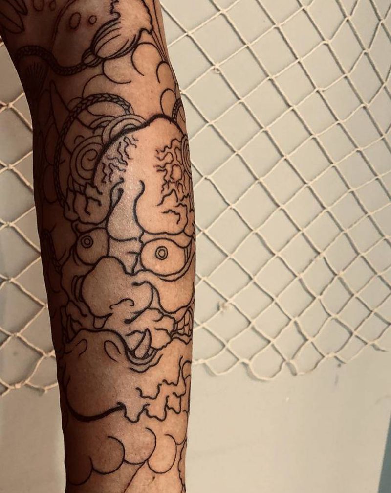 “夜叉”纹身图片_手臂纹身图案