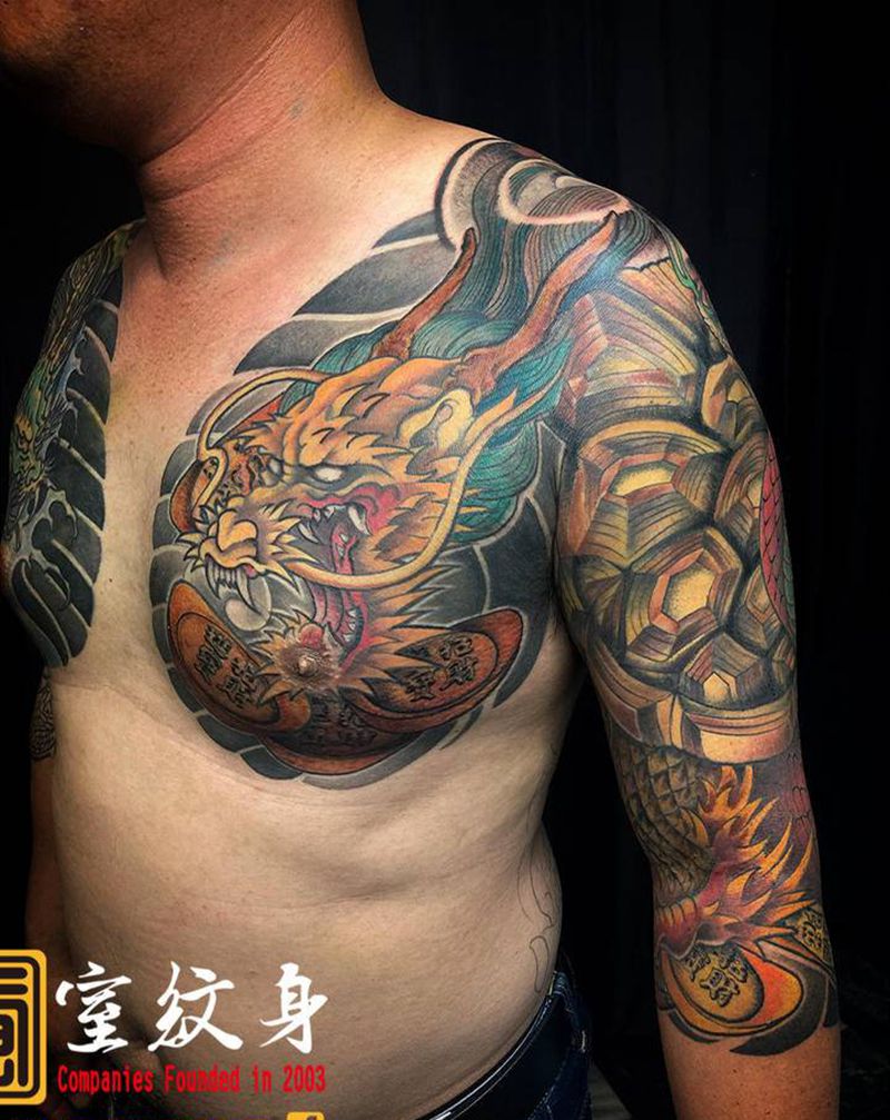 《黃室紋身》原皇室精雕紋身纹身图片_手臂胸部纹身图案