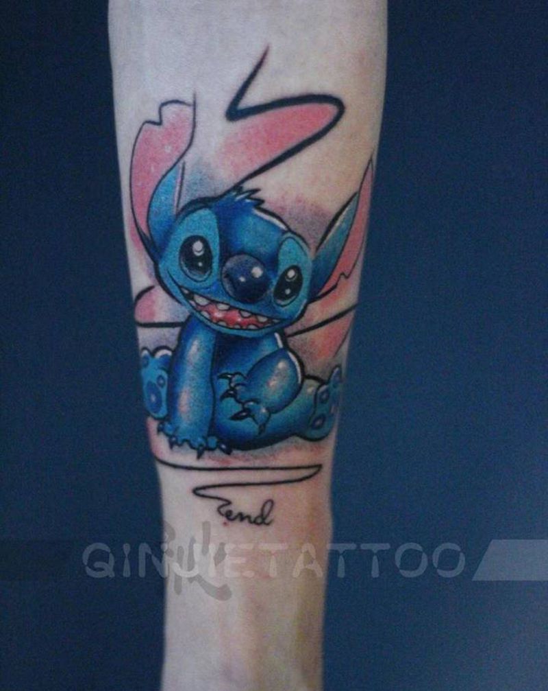 史迪仔纹身图片_手臂New School纹身图案