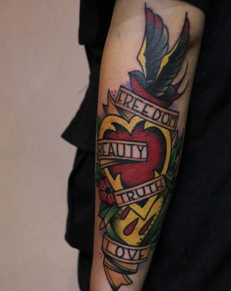 oldschool纹身图片_手臂Old School纹身图案