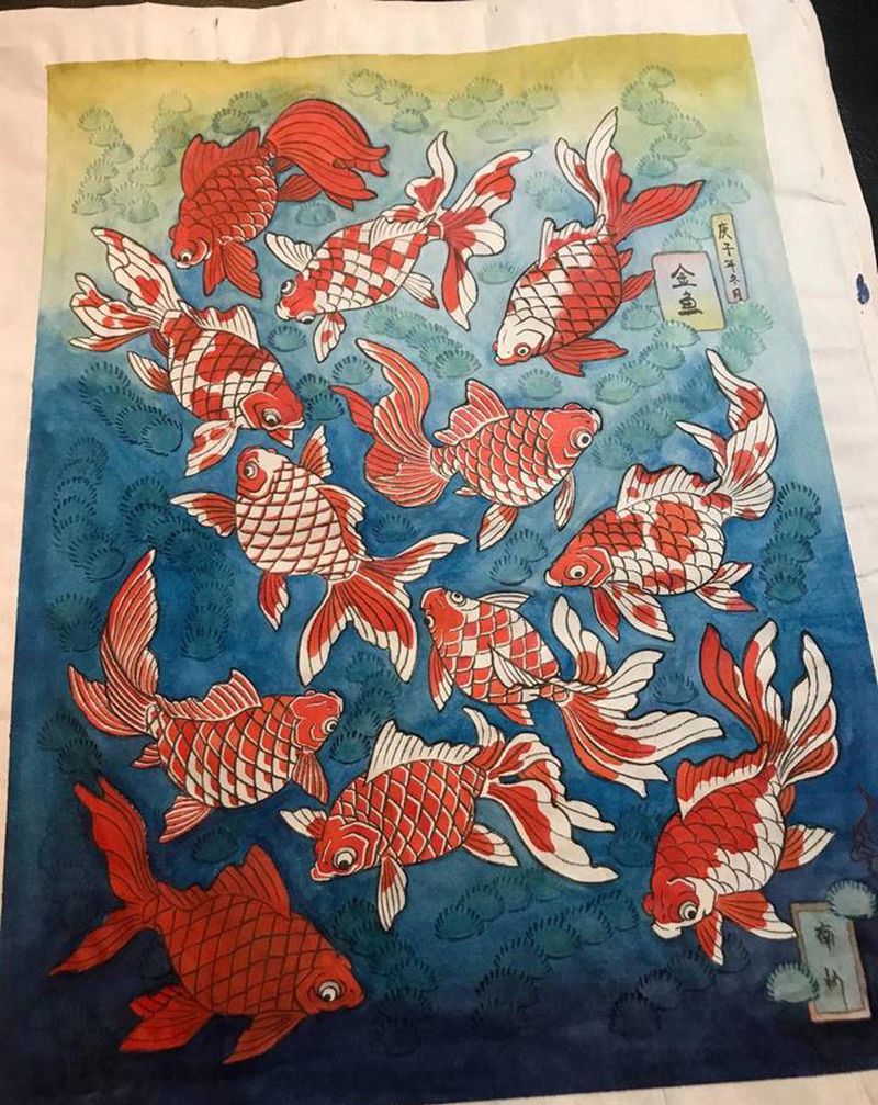 鱼纹身图片_老传统纹身图案