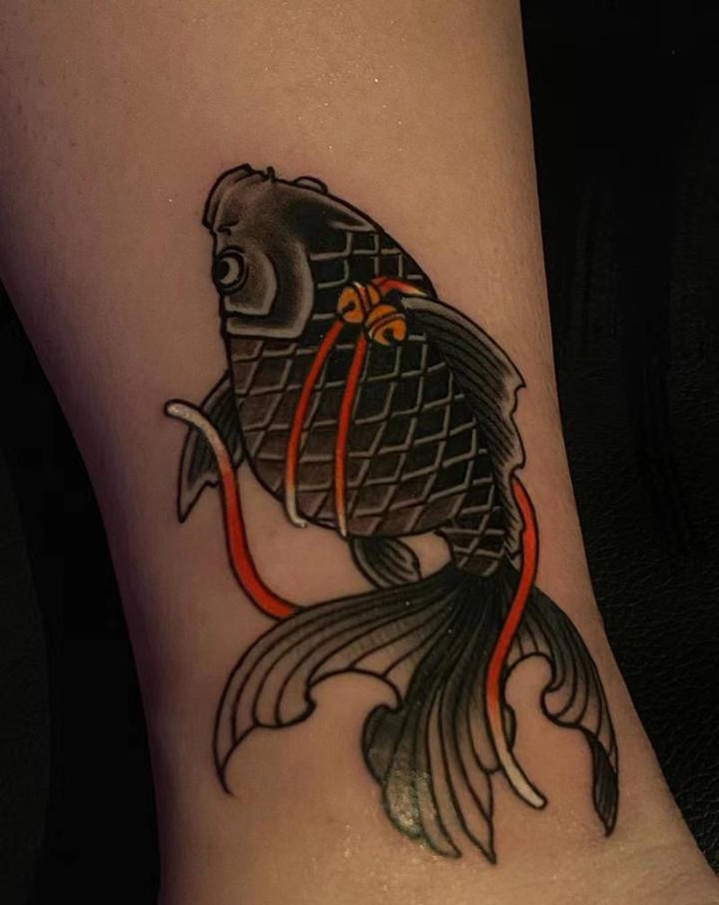 金鱼纹身图片_老传统纹身图案