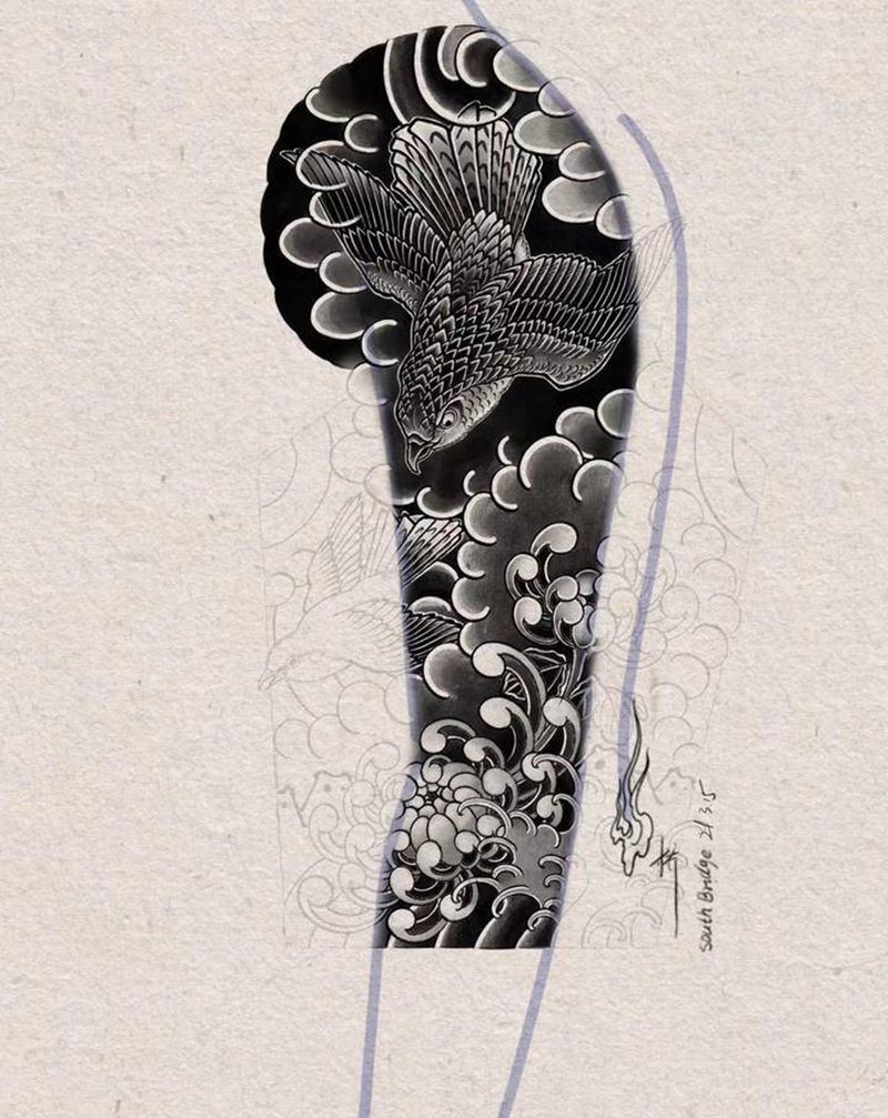 手稿纹身图片_老传统纹身图案