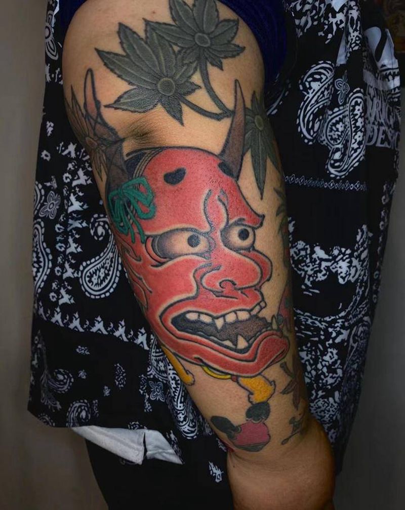 般若纹身图片_手臂老传统纹身图案