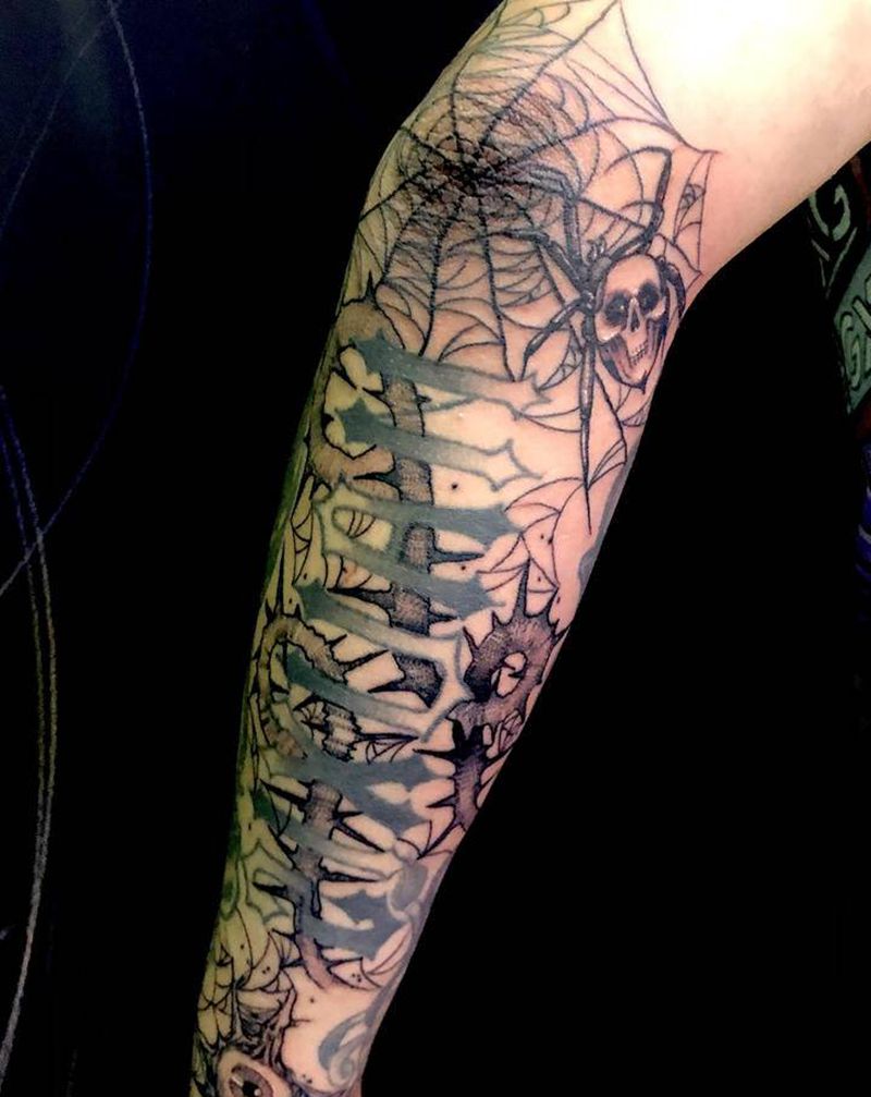 背景添加纹身图片_手臂暗黑纹身图案