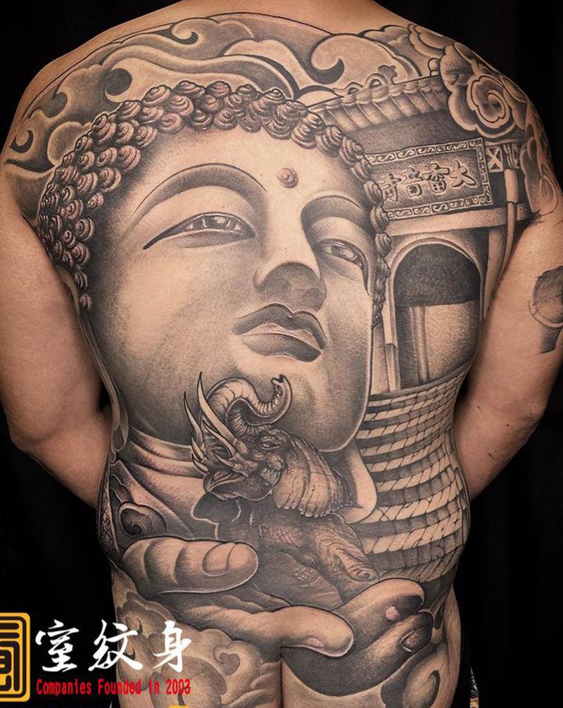 《黃室紋身》原皇室精雕紋身纹身图片_背部纹身图案
