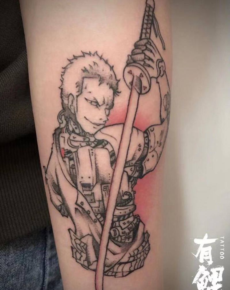 索隆纹身图片_手臂New School纹身图案