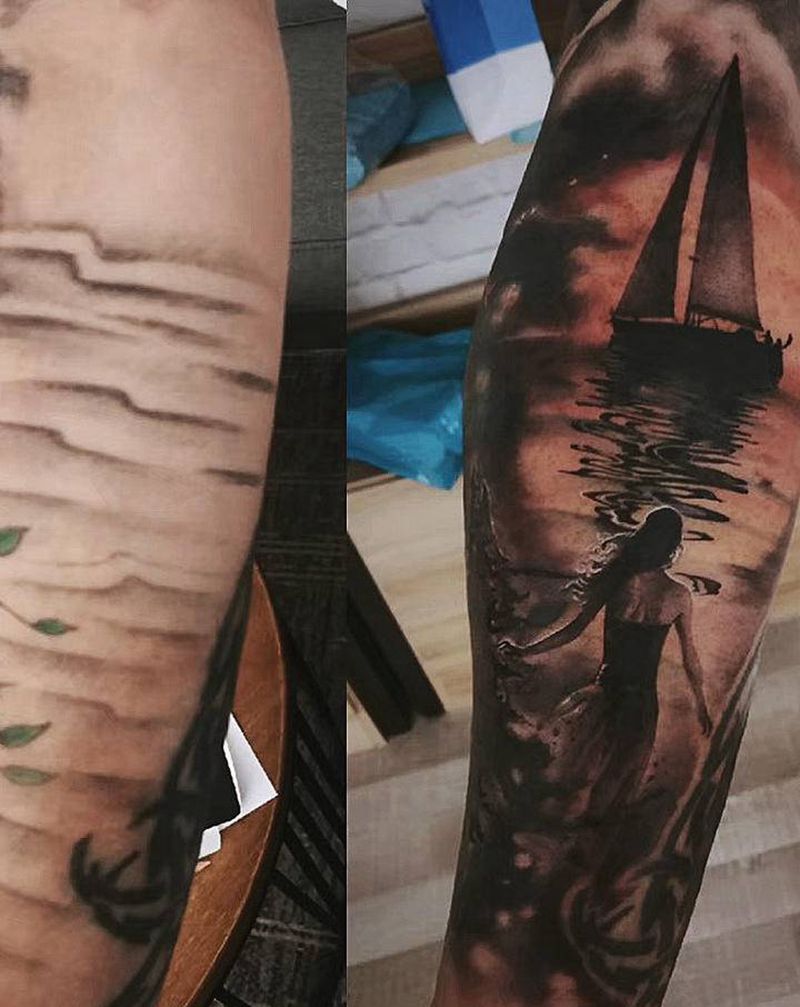 以前的一个改图纹身图片_手臂欧美写实纹身图案