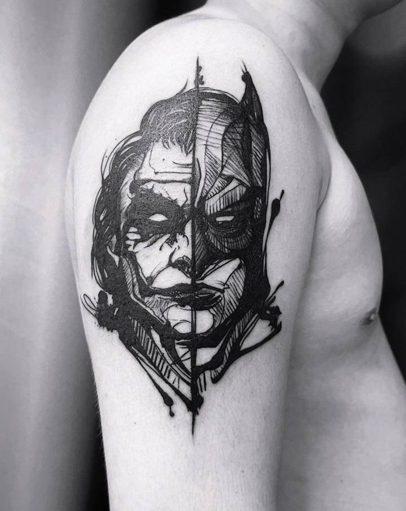 小丑纹身图片_手臂纹身图案