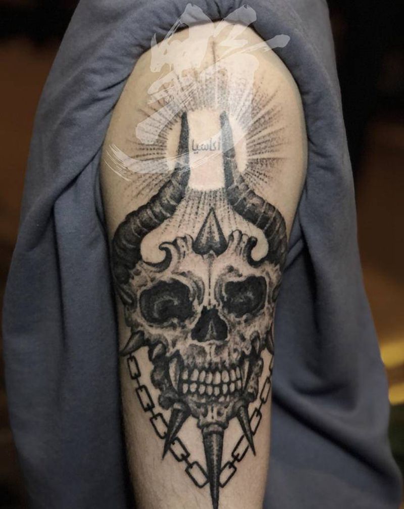 近期作品纹身图片_肩部手臂纹身图案