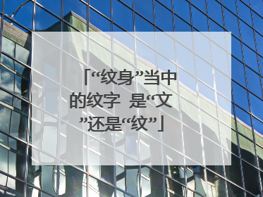 “纹身”当中的纹字 是“文”还是“纹”