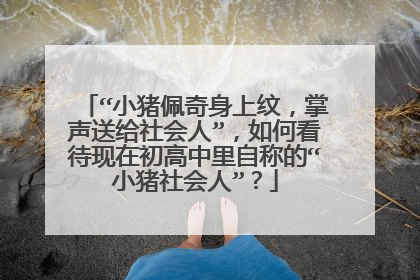 “小猪佩奇身上纹，掌声送给社会人”，如何看待现在初高中里自称的“小猪社会人”？