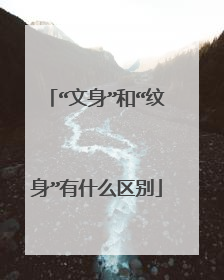 “文身”和“纹身”有什么区别