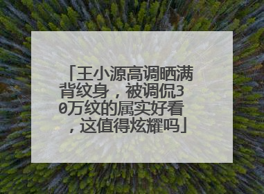 王小源高调晒满背纹身，被调侃30万纹的属实好看，这值得炫耀吗