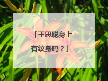 王思聪身上有纹身吗？