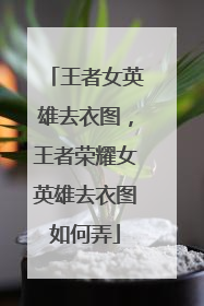 王者女英雄去衣图，王者荣耀女英雄去衣图如何弄