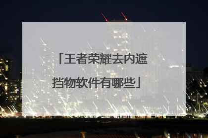 王者荣耀去内遮挡物软件有哪些