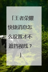 王者荣耀快捷消息怎么设置才不遮挡视线？