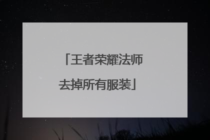 王者荣耀法师去掉所有服装