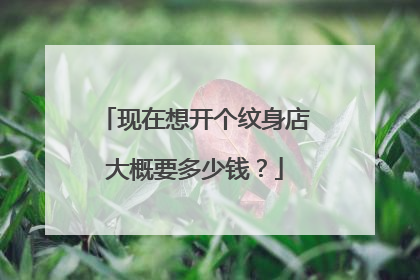 现在想开个纹身店大概要多少钱？