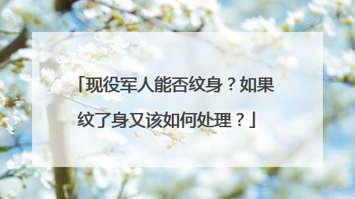 现役军人能否纹身？如果纹了身又该如何处理？