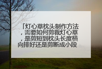 灯心草枕头制作方法，需要如何剪裁灯心草，是剪短到枕头长度横向排好还是剪断成小段堆积进枕心？