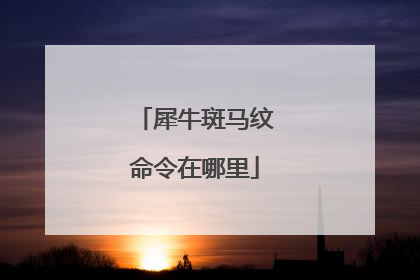 犀牛斑马纹命令在哪里