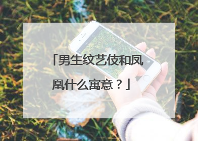 男生纹艺伎和凤凰什么寓意？