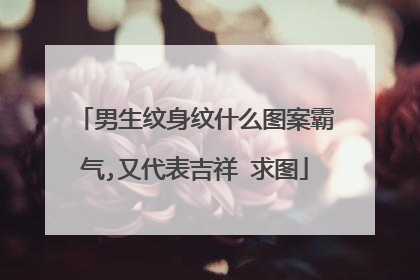 男生纹身纹什么图案霸气,又代表吉祥 求图