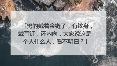 男的戴着金链子，有纹身，戴耳钉，还内向，大家说这是个人什么人，看不明白？