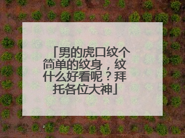 男的虎口纹个简单的纹身，纹什么好看呢？拜托各位大神