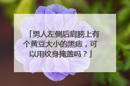男人左侧后肩膀上有个黄豆大小的黑痣，可以用纹身掩盖吗？