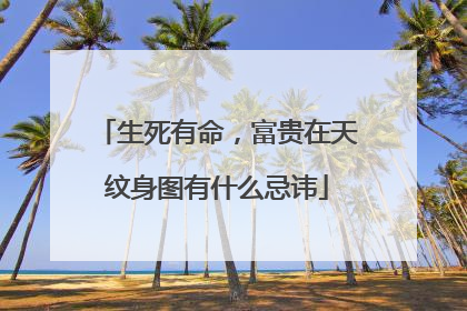生死有命，富贵在天纹身图有什么忌讳