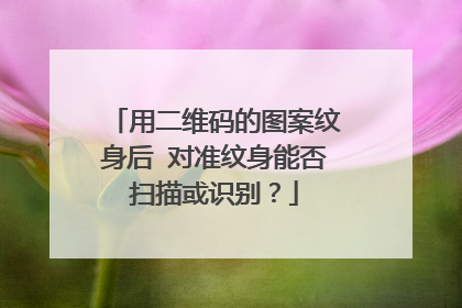 用二维码的图案纹身后 对准纹身能否扫描或识别？