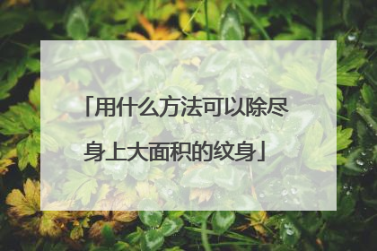 用什么方法可以除尽身上大面积的纹身