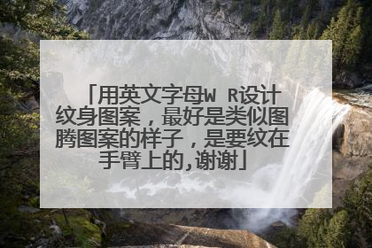 用英文字母W R设计纹身图案，最好是类似图腾图案的样子，是要纹在手臂上的,谢谢