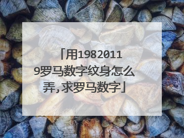 用19820119罗马数字纹身怎么弄,求罗马数字