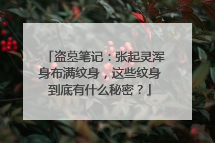 盗墓笔记：张起灵浑身布满纹身，这些纹身到底有什么秘密？