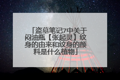 盗墓笔记7中关于闷油瓶【张起灵】纹身的由来和纹身的颜料是什么植物