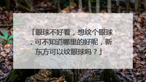 眼球不好看，想纹个眼球，可不知道哪里的好呢，新东方可以纹眼球吗？