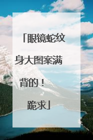 眼镜蛇纹身大图案满背的！  跪求