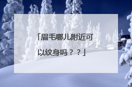 眉毛哪儿附近可以纹身吗？？